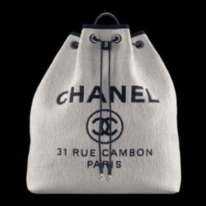 Chanel Deauville Blue/White Canvas Backpack